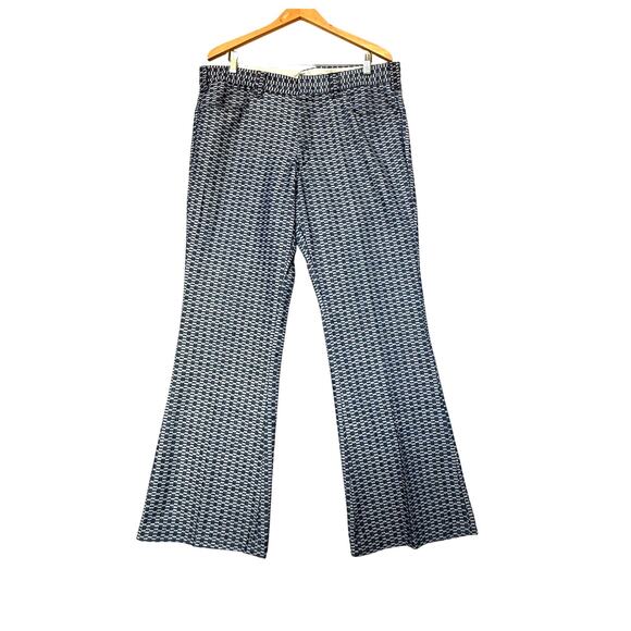 VTG Lee Fastbacks Flare Pants Mens 38x32 Blue Checkered 60s 70s Trousers Indie - Picture 1 of 9